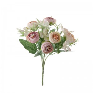 MW66826Mākslīgo ziedu pušķis Roze Augstas kvalitātesDekoratīvs zieds