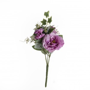 MW55711 Umelá kvetinová kytica Camellia Vysoko kvalitné svadobné ozdoby
