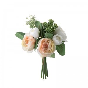 DY1-5671 mākslīgo ziedu pušķis ar rožu karsti pārdod ziedu sienas fons
