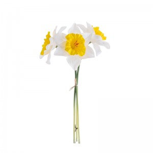 MW68501 ភួងផ្កាសិប្បនិម្មិតលក់ដុំ Daffodil មជ្ឈមណ្ឌលអាពាហ៍ពិពាហ៍