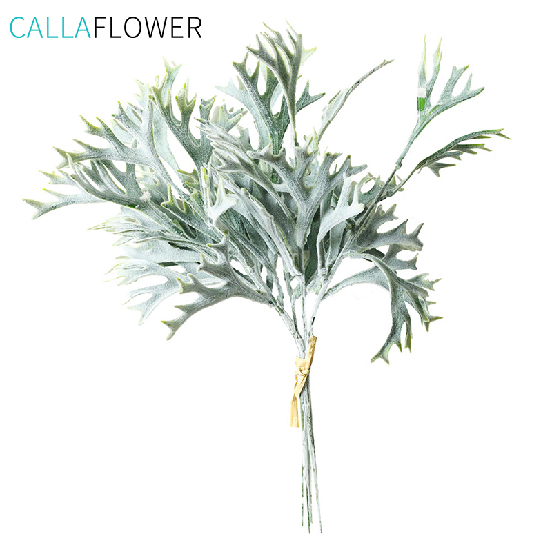 YC1048 Yapay Boynuz Çim Çiçek Demet Masa Dekorasyon Yeşil Bitki Için Beyaz Ve Yeşil Yapay Asılı Bitki Asma