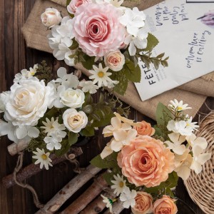 MW55723 Bouquet Flower Artificial Rose Cheap Wedding Supply