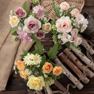 MW55727 Dirbtinių gėlių puokštė rožių Aukštos kokybės vestuvių papuošalai