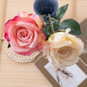 MW55735 Flor Artificial Rosa Decoração de Casamento em Jardim de Venda Quente