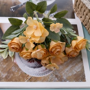 MW55743 Bouquet flè atifisyèl Rose dekorasyon maryaj reyalis