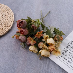 MW57512 Dirbtinių gėlių puokštė Rožė Populiarūs vestuvių papuošalai