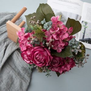 CL04508 Букет од вештачко цвеќе Роза со нов дизајн Централни парчиња за свадба