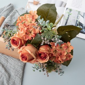 CL04513 Букет од вештачко цвеќе роза Популарни украсни цвеќиња и растенија