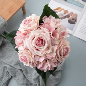 CL04514 Bukiet sztucznych kwiatów Róża Gorąco sprzedające się dekoracje ślubne