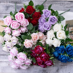 CL86502 Artificial Flower Bouquet Rose Factory Direct Sale Silk Flowers