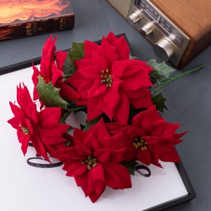 DY1-2671A šopek umetnih rož, božična roža, poceni cvetlično stensko ozadje