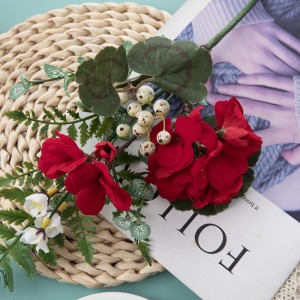 DY1-3615 Artificial Flower Bouquet Crabapple Wholesale Regalo para sa Araw ng mga Puso