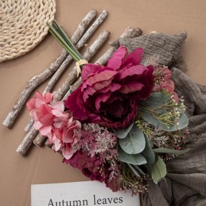 Bouquet de fleurs artificielles pivoines, vente directe d'usine, décoration de fête, DY1-4005