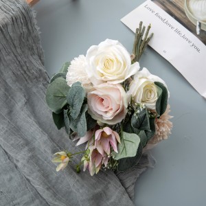 DY1-4042 ช่อดอกไม้ประดิษฐ์ดอกกุหลาบอุปกรณ์จัดงานแต่งงานยอดนิยม
