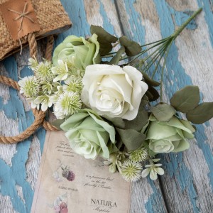 DY1-4598 Bouquet di fiori artificiali Rose Realistici Centri di matrimoniu