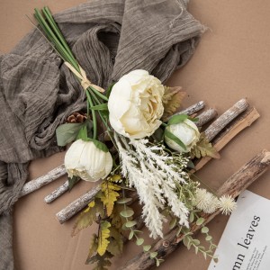 Bouquet de fleurs artificielles pivoines, vente directe d'usine, fourniture de mariage, DY1-5314