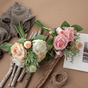 DY1-5651 Buket umjetnog cvijeća Ruža Popularni ukrasi za vjenčanje