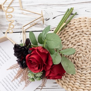 DY1-5677 Μπουκέτο Τεχνητού Λουλούδι Τριαντάφυλλο Δημοφιλείς εορταστικές διακοσμήσεις