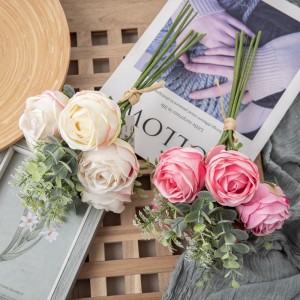 DY1-6301 Ram de flors artificials Flor decorativa de venda calenta de rosa
