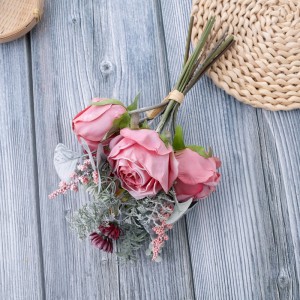 DY1-6405 कृत्रिम फूलों का गुलदस्ता गुलाब उच्च गुणवत्ता वाला सजावटी फूल
