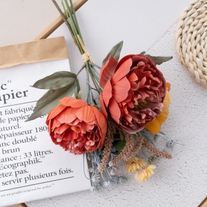 DY1-6412 Букет со вештачко цвеќе божур Топло продаван свадбен украс