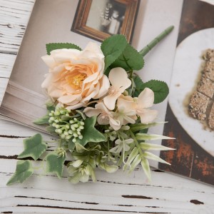 MW55710 ດອກໄມ້ທຽມ Bouquet Rose ການຕົບແຕ່ງ Wedding ຈິງ