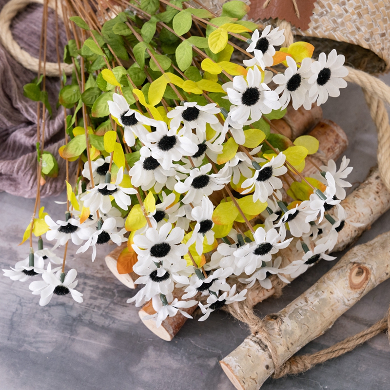 YC1107 Gerber pequeña margarita blanca flor artificial primavera flores silvestres imitación para decoración de bodas decoración del hogar