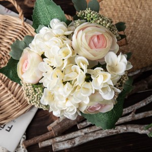 DY1-3248 Ramo de flores artificiales Ranunculus Hortensia Venta caliente Flor decorativa