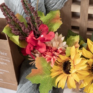 CL54503 Coroană de flori artificiale Floarea-soarelui Fabrică Vânzare directă Articole pentru nunta Grădină Decorare nuntă
