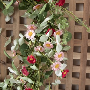 MW09502 Artificial Flower wreathDaisyEucalyptus အရောင်းရဆုံး အလှဆင်ပန်းများနှင့် အပင်များ ပွဲတော်အလှဆင်မှုများ