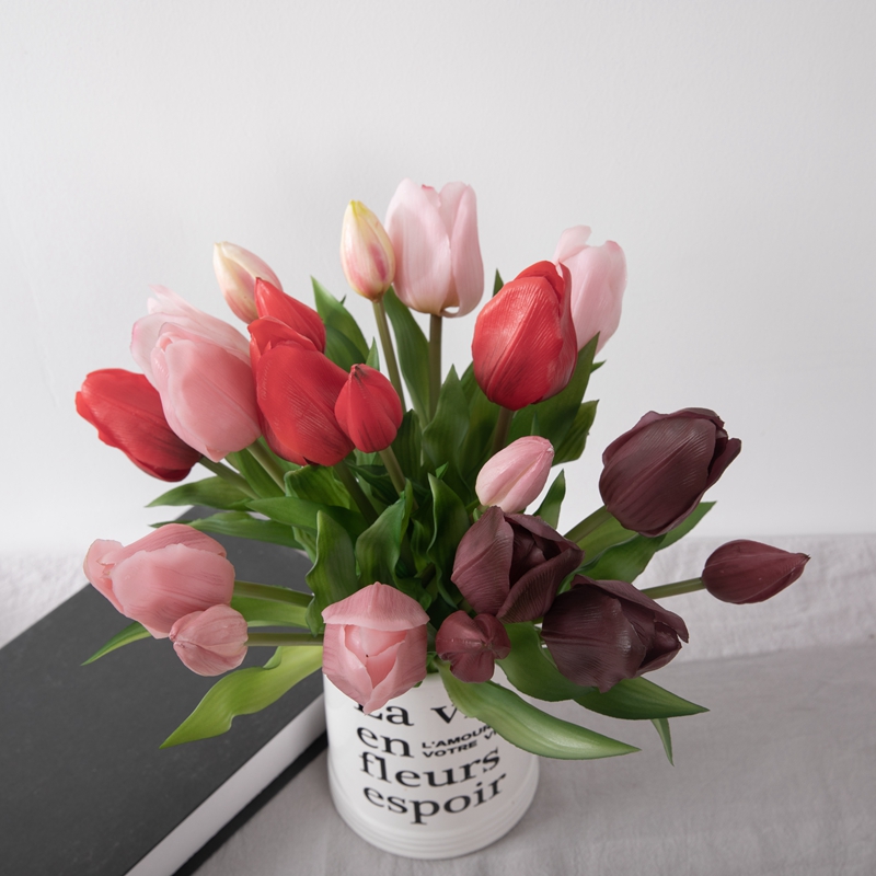 MW18510 umjetni pravi dodir petoglavi buket tulipana novi dizajn vrtna svadbena dekoracija