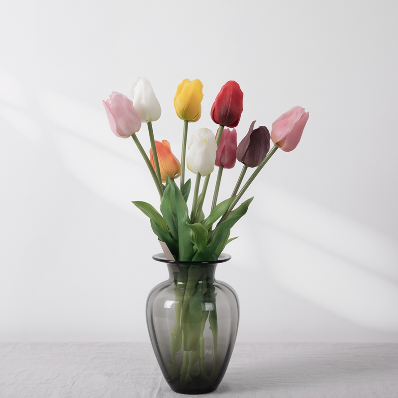MW18512 Kunstig tulipan Enkeltgren Længde 46 cm Real Touch Flere farver Hot sælgende dekorativ blomst