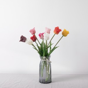 MW18513 Tulip Terbuka Sentuhan Nyata Buatan Panjang Tunggal 44Cm Dekorasi Pernikahan Desain Baru