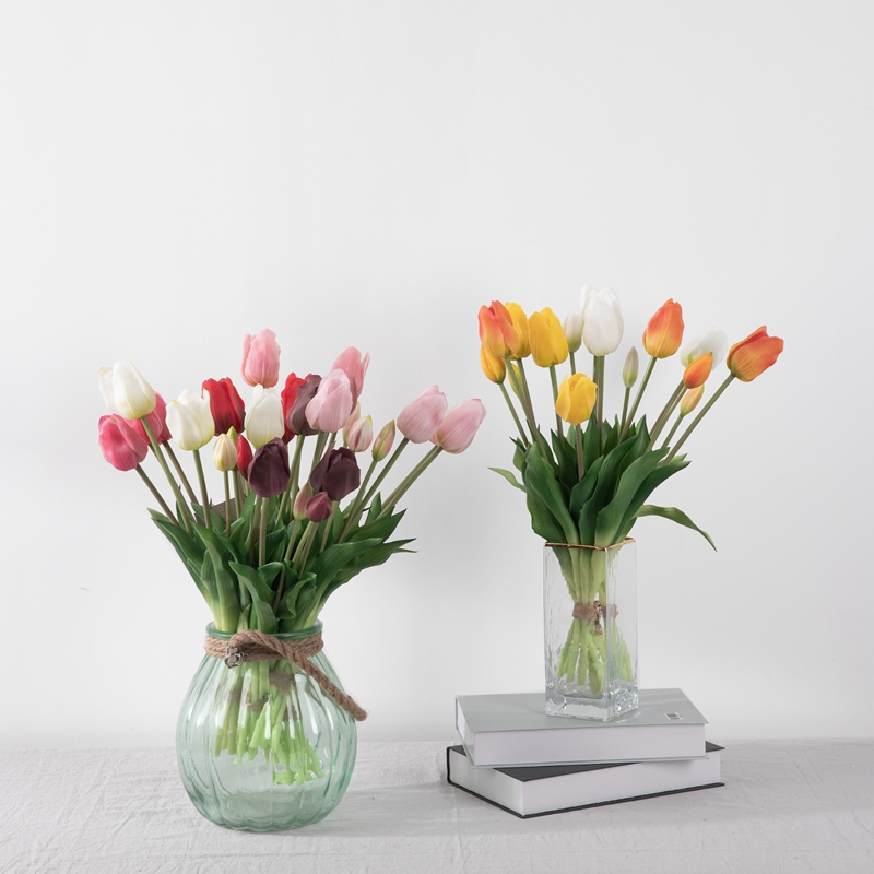 MW18508 Artificialis Quinque-virens Tulipa Bunch Real Touch Longitudo 45cm Hot Vendere Decorative Flos