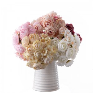MW83520Bouquet de fleurs artificiellesRenonculeVente directe d'usineToile de mur de fleursDécoration de mariage de jardin