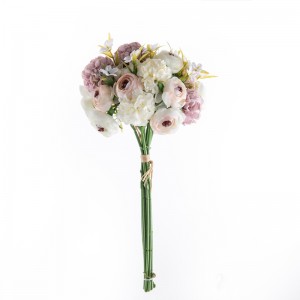 MW83519Արհեստական ​​ծաղիկների ծաղկեփունջՀանրաճանաչ նվեր Վալենտինի օրվա կապակցությամբ Ծաղկի պատի ֆոն