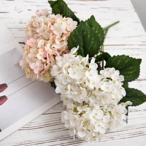 MW52713 Hot Selling Artificial Fabric Headed Five Hydrangea Bunch for Home Party Wedding Decoration