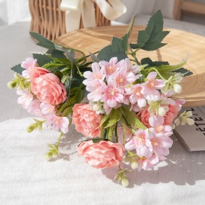 MW83521 कृत्रिम फूलों का गुलदस्ता गुलाब लौंग थोक शादी की सजावट वेलेंटाइन डे उपहार शादी की आपूर्ति