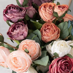 MW83513Вештачки цвет, роза топла продажба Декоративни цветови свилени цвеќиња