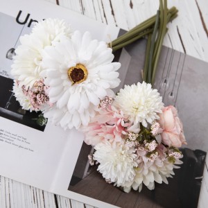 MW83501 အိမ်တွင်းပါတီမင်္ဂလာဆောင်အလှဆင်ခြင်းအတွက်စျေးပေါသောအတုအထည် Gerbera Dandelion နှင်းဆီပန်းစည်း