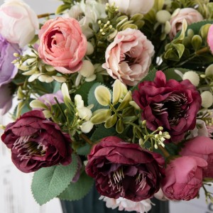 Bouquet de roses en tissu artificiel MW83504, disponible en 5 couleurs, pour décoration de maison, décoration de mariage