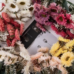 MW83507 Tela Artificial por xunto de 12 flores de gerberas para decoración de bodas de fiesta en casa