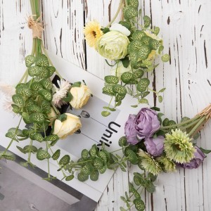 MW83511 ხელოვნური ყვავილების თაიგული რანუნკულუსმაღალი ხარისხის დეკორატიული ყვავილი საქორწილო თაიგული