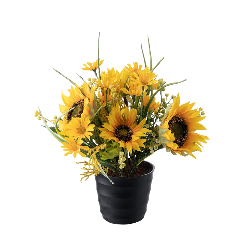 DY1-2739 Bonsai Sunflower ຮ້ອນຂາຍຕົບແຕ່ງງານແຕ່ງງານ