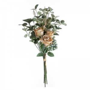 DY1-4556 مصنوعی پھولوں کا گلدستہ گلاب گرم، شہوت انگیز فروخت پارٹی سجاوٹ
