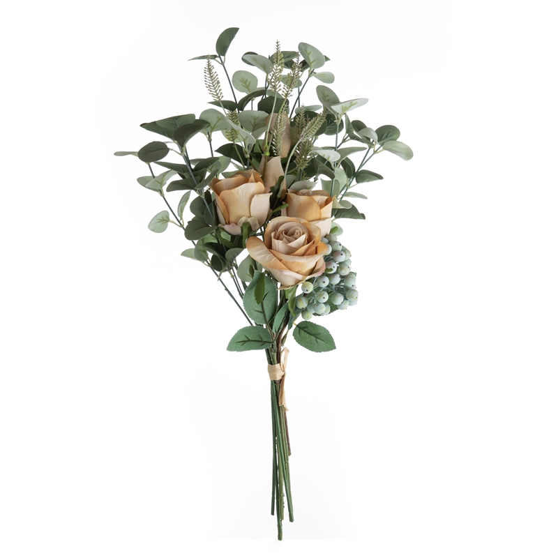 DY1-4556 Ubax Artificial Bouquet Rose Hot Iibinta Xafladda Qurxinta