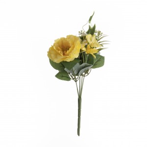 MW55711 mākslīgo ziedu pušķis Camellia Augstas kvalitātes kāzu centrālie elementi