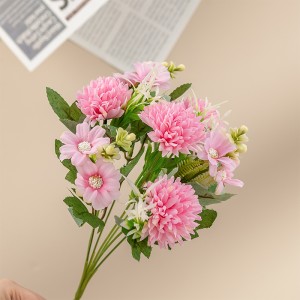MW81003 인공 꽃 꽃다발 교두 국화 인기 있는 장식 꽃과 식물