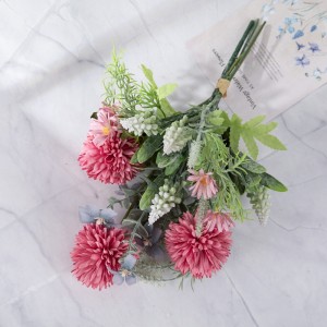 CF01285A Dandelion Ball Chrysanthemum Artificial Flower Bouquet MINI DIY Bunch Flowers Mokhabiso oa Mokete oa Lehae oa Ofisi ea Tafole