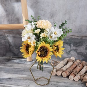 CF01292 Künstlicher Sonnenblumen-Kosmos-Nelken-Blumenstrauß für Hochzeits-Mittelstücke, Blumensträuße, Heimdekoration